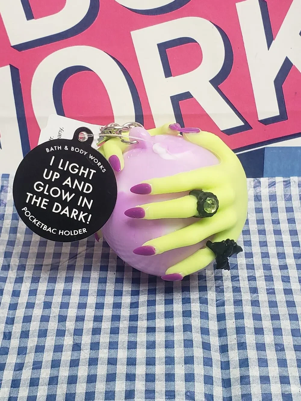 BBW Witch Hand Crystal Ball Pocketbac Holder Backpack Purse Luggage Keychain